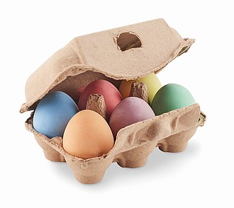 Sada 6 ks křídových vajec v kartonové krabičce - reklamní předměty